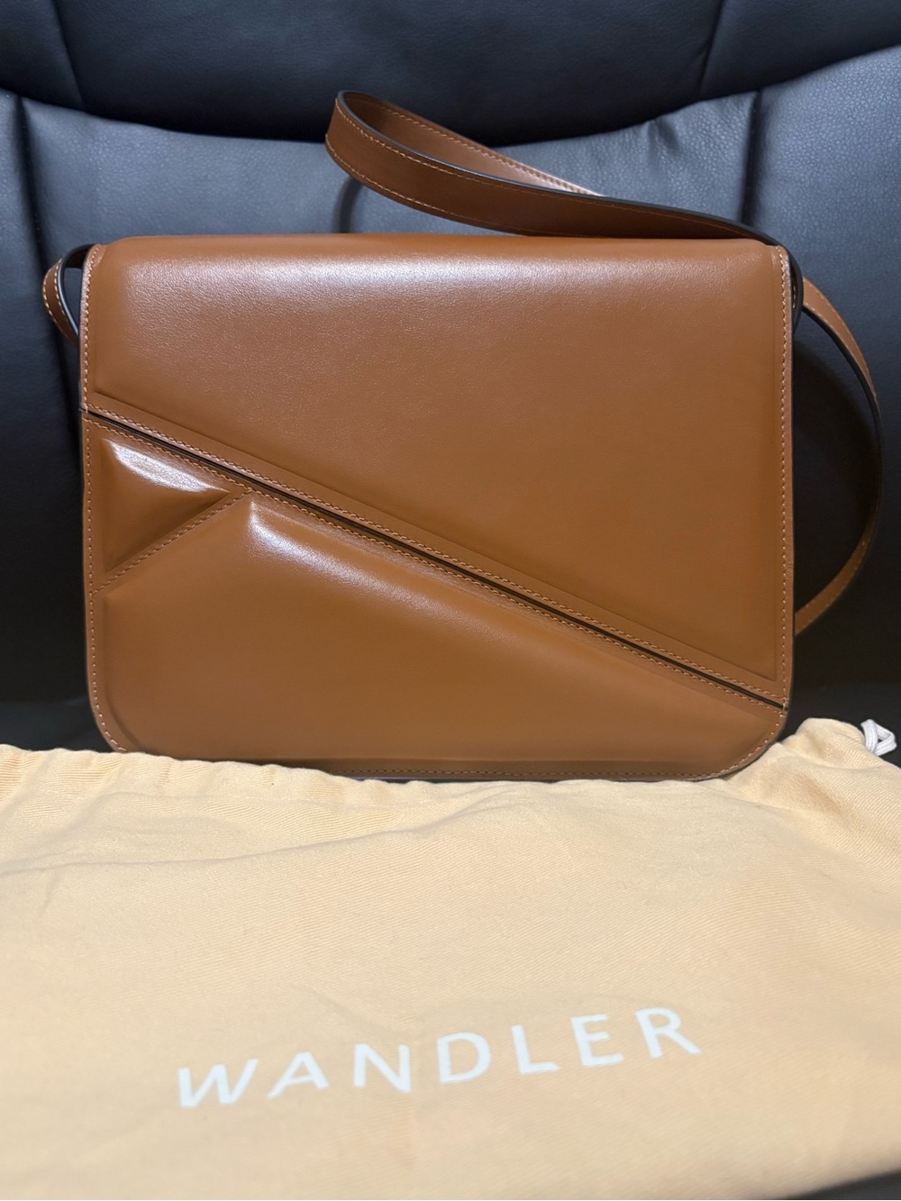 Wandler Tan Oscar Trunk Bag Leather